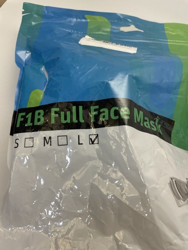 BMC F1B CPAP Full Face Mask sz Large w headgear New Ripped Bag Universal - Picture 2 of 6