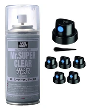 5 Spray Caps for Mr. Hobby Primer Mr. Super Clear Gloss Top Coat Spray - NO CAN