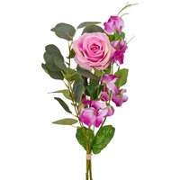 KüNstlicher Rosen-Mixbund, 2Er Set, Farbe Lila, HöHe Ca. 45 Cm