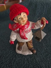  5." Axicon World Imports, Inc  Polystone Winter  Child With Knit Hat (NEW)