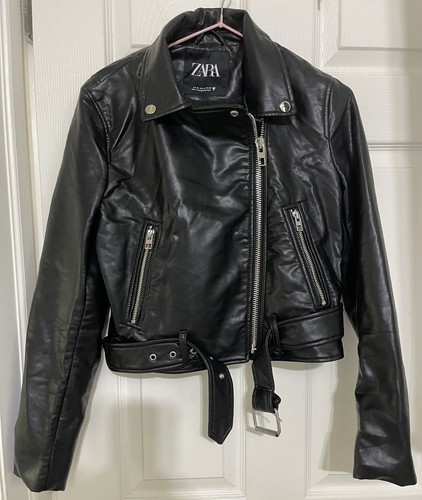 Zara Women's Leather Jacket Size Medium