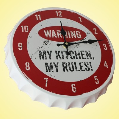 440s Wanduhr CROWNS MY KITCHEN MY RULES! Metall