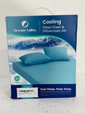 Dream Valley King Size Sheets Set 3Pcs Cooling Fitted Sheet  2 Pillowcase