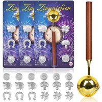 ZinngießEn Silvester Set 18 Figuren 3 LöFfel Orakelheft Partyspiel