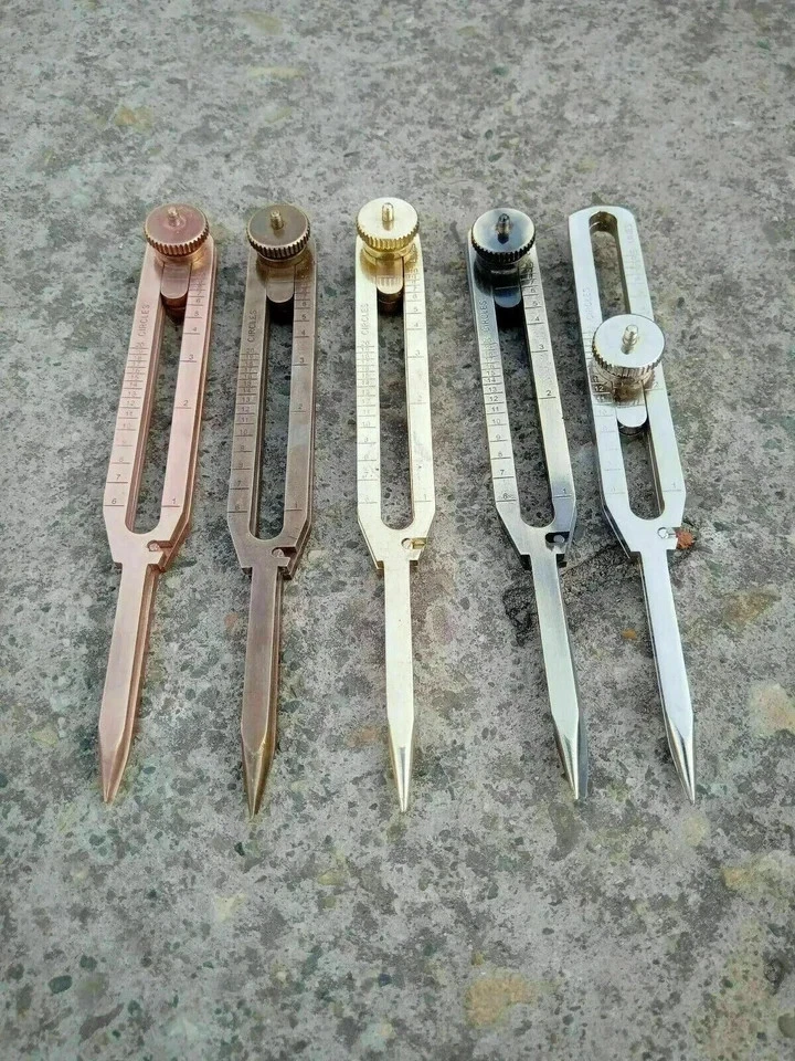 Herramienta de dibujo de latón divisor proporcional brújula instrumento científico lote de 5 Foto 2 de 4