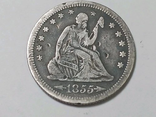 1855 Seated Liberty Quarter - with Arrows at date  - Fine condition