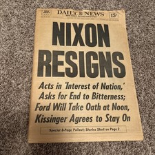 NY Daily News-President Richard Nixon Resigns-COMPLETE NEWSPAPER