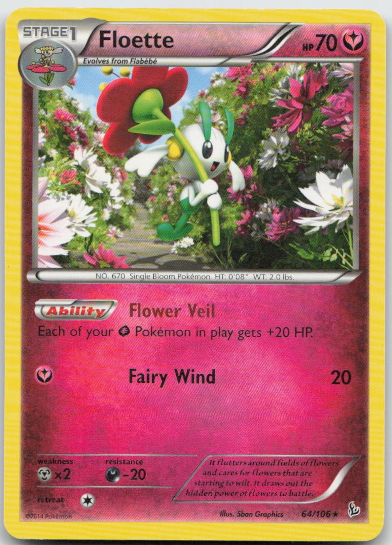Floette 64/106 Rare Flashfire Pokemon TCG LP