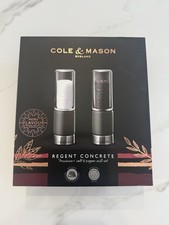 Cole & Mason Regent Concrete Precision Salt & Pepper Mill Set New Boxed