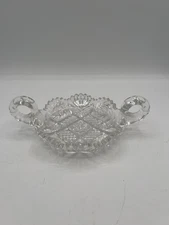🌟 American Brilliant Antique Cut Glass 2-Handle Nappy Dish/Bowl – EUC RARE!