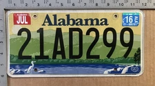2016 Alabama license plate 21AD299 Conecuh Ford Chevy Dodge 22217