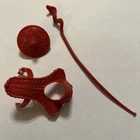 MOTU Teela Shield Staff Hood w/ Belt Damage Red Accessories Original Vintage