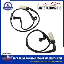 2PCS For BMW 528i 535i 550i 650i M5 M6 Brake Pad Wear Sensor Kit Front + Rear