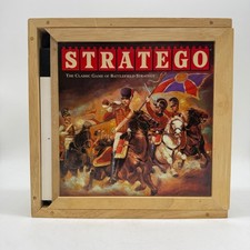 Milton Bradley Stratego Board Game Wooden Box Edition 2002 Strategy Classic Flaw