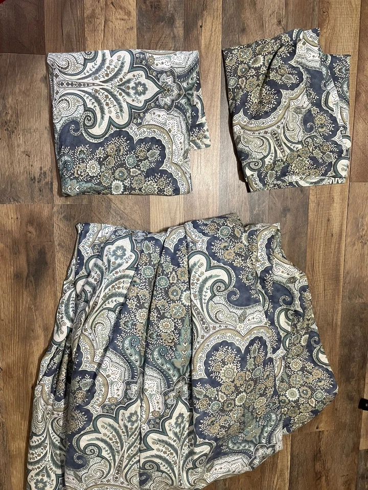 KING Pottery Barn Jordana Paisley Organic Percale Duvet Cover Set 2 KING SHAMS - Image 2 of 4