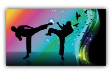 Karate Fighters Car Bumper Sticker Decal - ''SIZES"