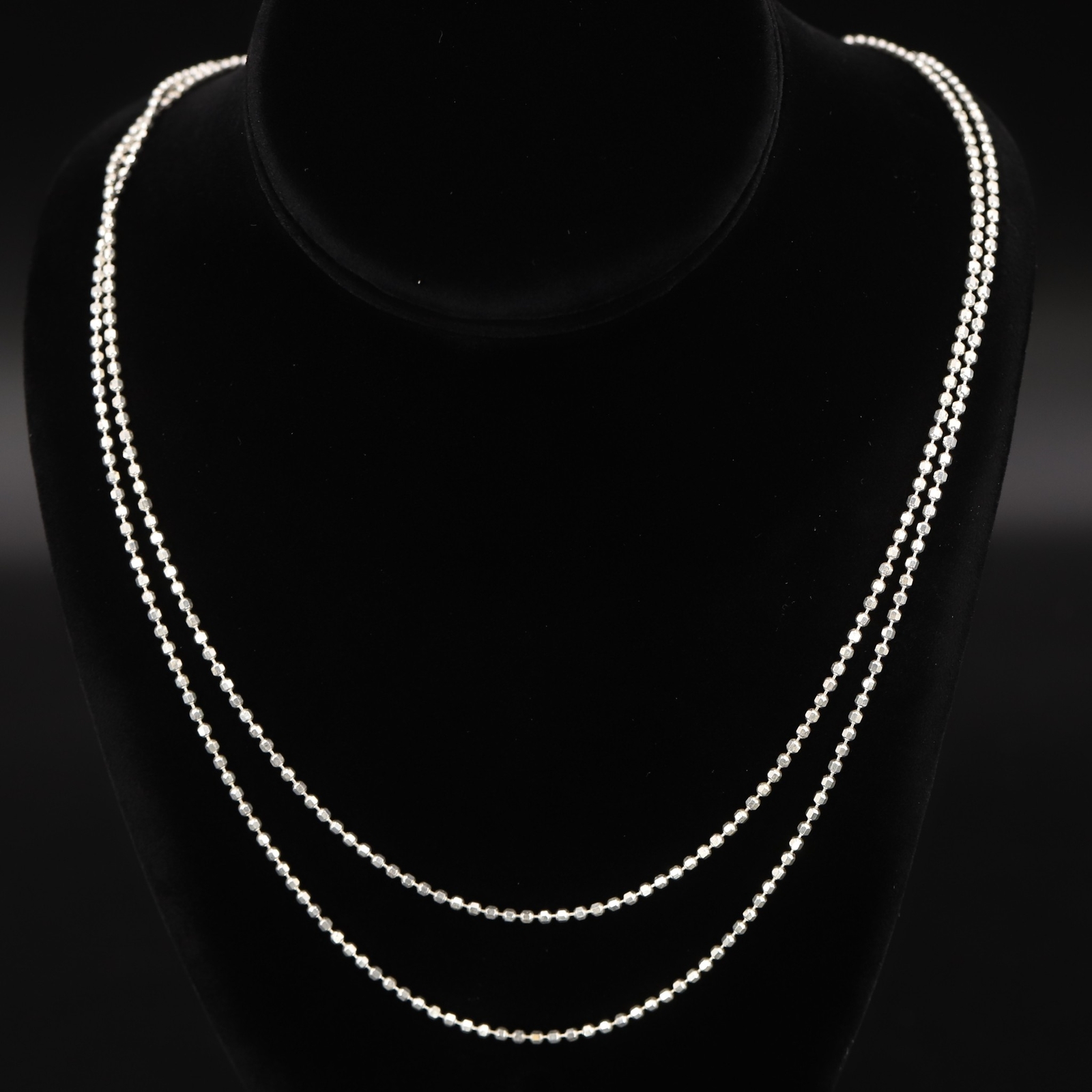 Sterling Silver ITALY 3mm Bead Chain Link 60" Necklace 21.5g eBay