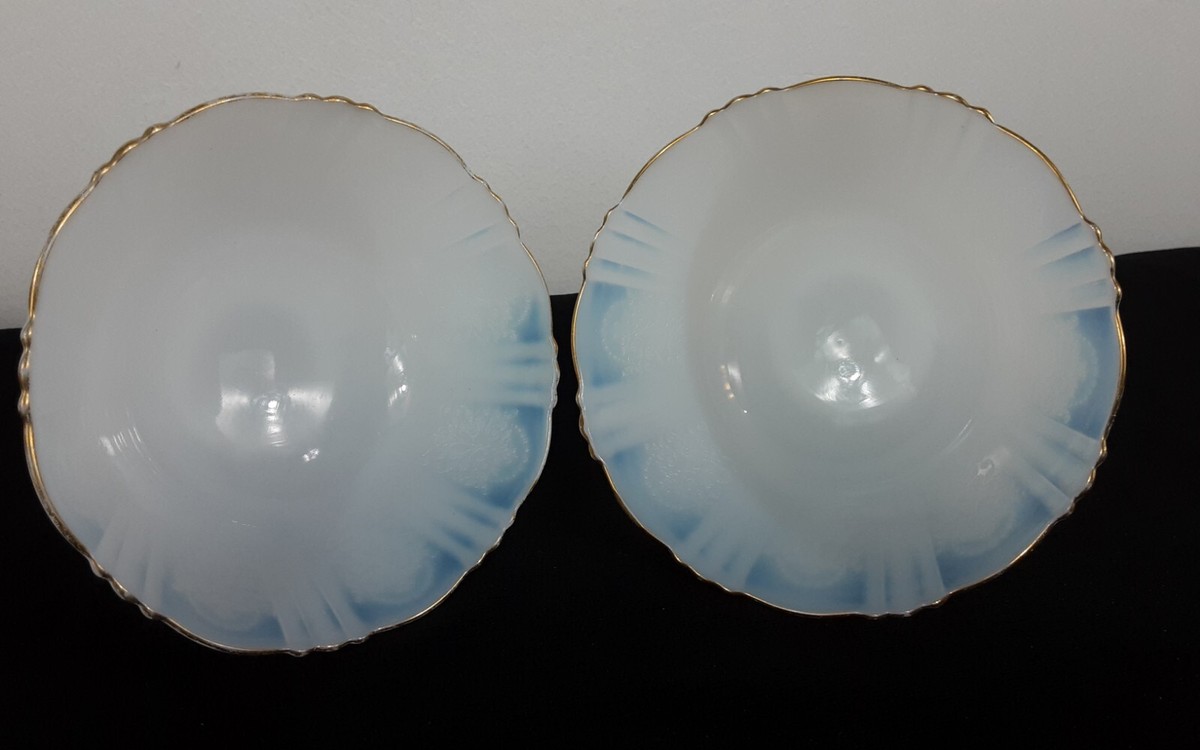 Set of 2 Macbeth-Evans American Sweetheart Monax White Sherbet