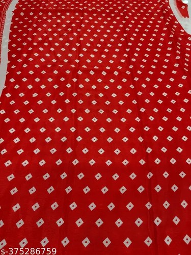 Women's Chiffon Printed saree with Running blouse Piece - Picture 9 of 21