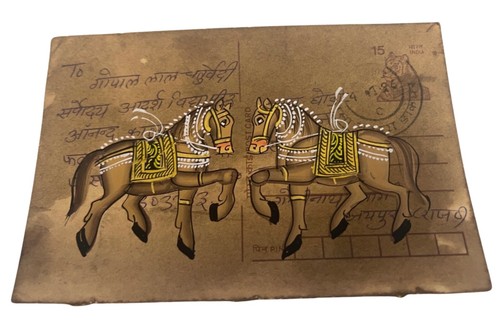 AK Antik Indianer Handgeschrieben Vintage Geschichte Sammlerstücke Bemalte Pferde - Bild 1 von 2