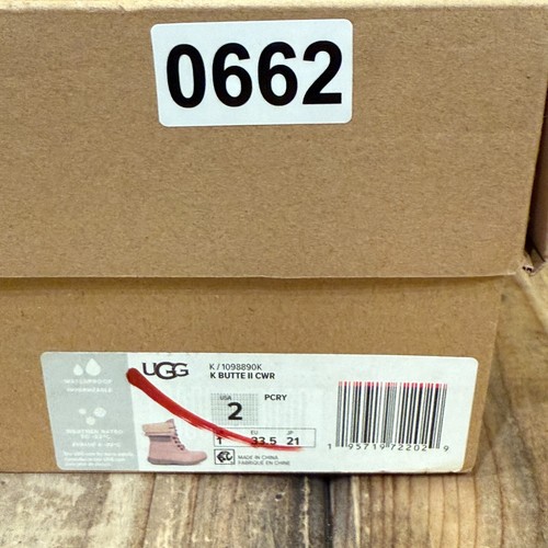 UGG KIDS BUTTE II CWR SNOW BOOT YOUTH SIZE US 2 PINK WATERPROOF LEATHER - Picture 12 of 12