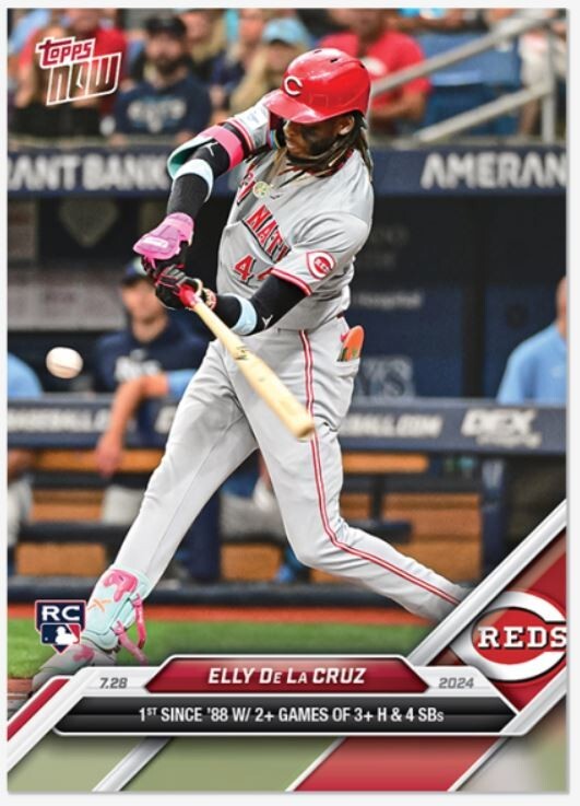 Elly De La Cruz 2024 MLB TOPPS NOW Card #482  1st Since 1988 Rookie RC