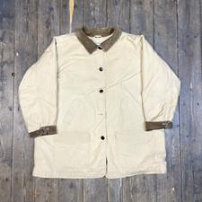 L.l Bean Chore Jacket Vintage Cord Collar Over Coat, Beige, Womens 3xl