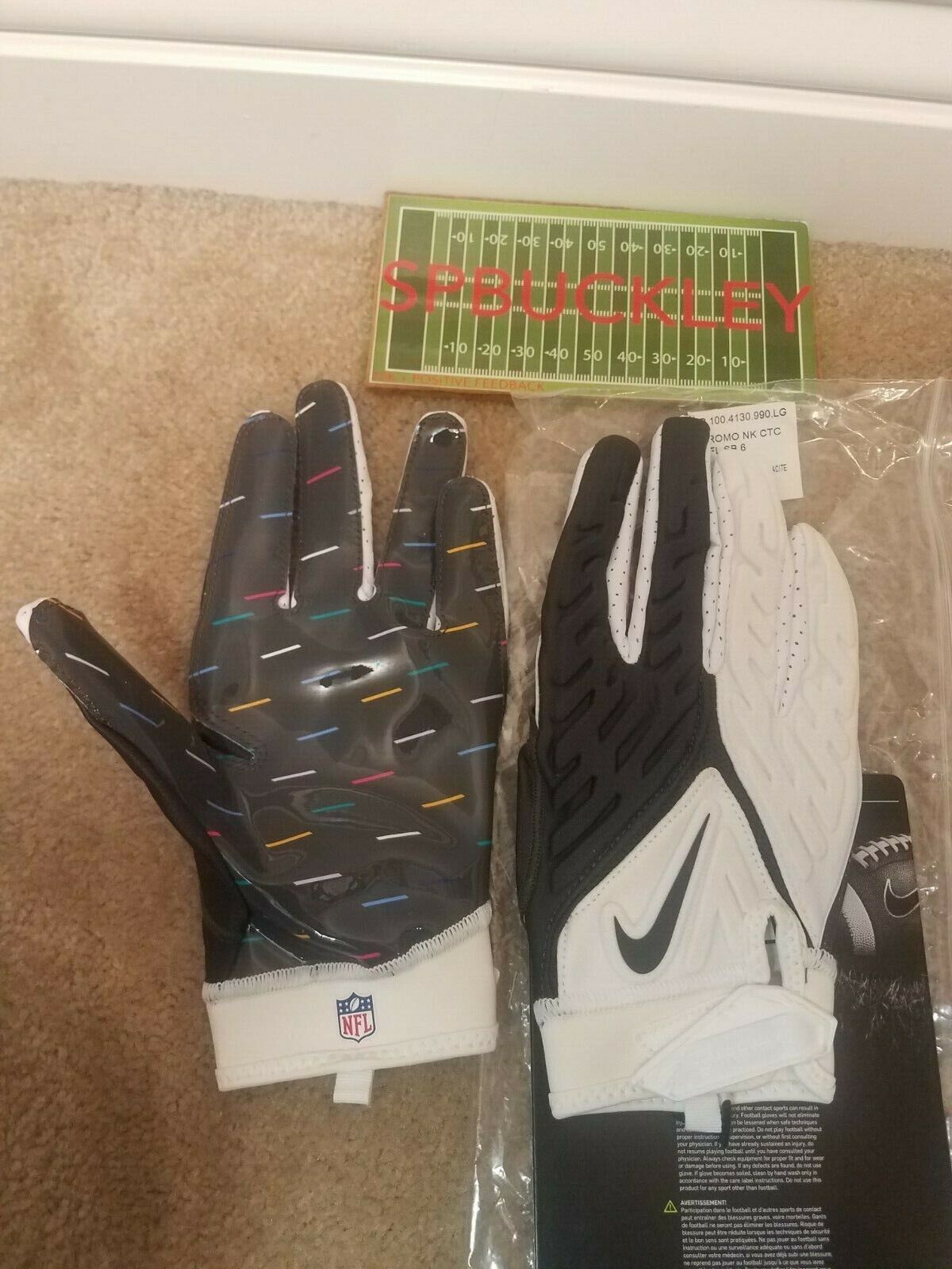 NIKE SUPERBAD 6.0 NFL 2021 CRUCIAL CATCH EDITION PADDED FOOTBALL GLOVES,  NWT, LG