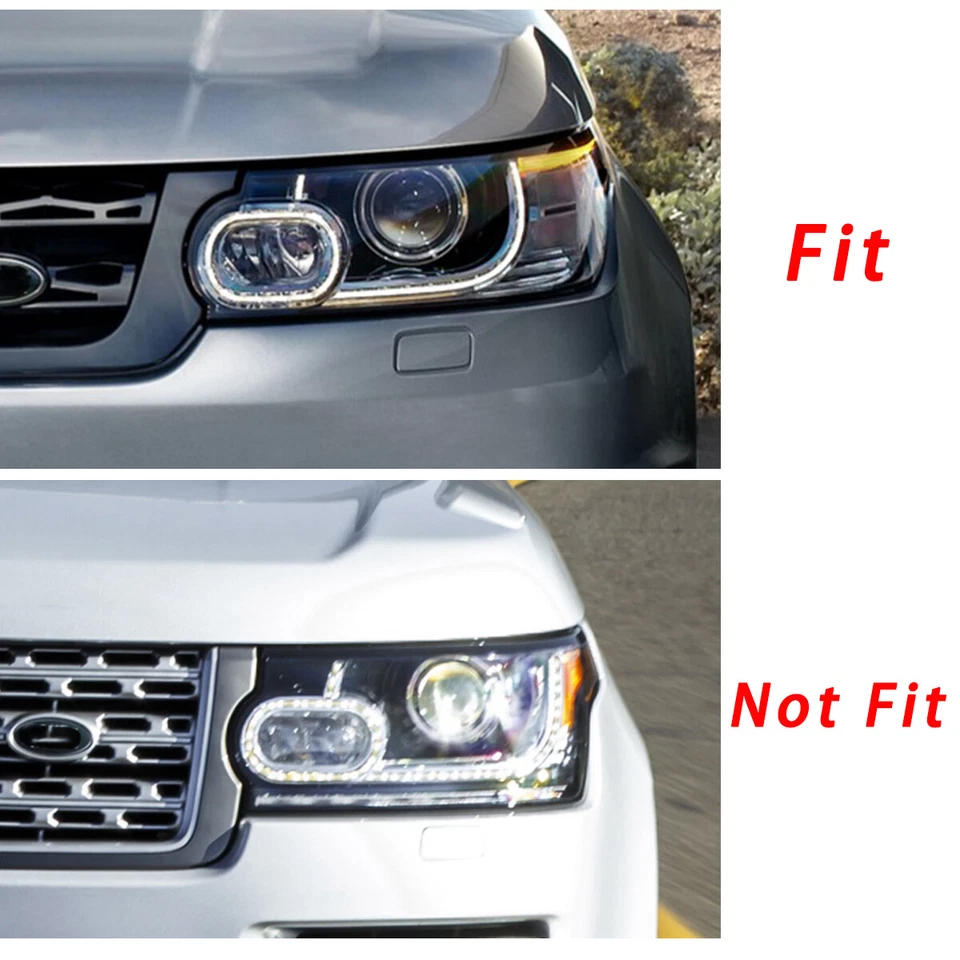 Pair Headlight Lens Cover Shell Clear For 2014-2017 Land Rover Range Rover Sport - Image 2 of 4