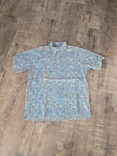 Vtg Reyn Spooner classic Sea Blue floral aloha island hawaiian shirt pullover XL
