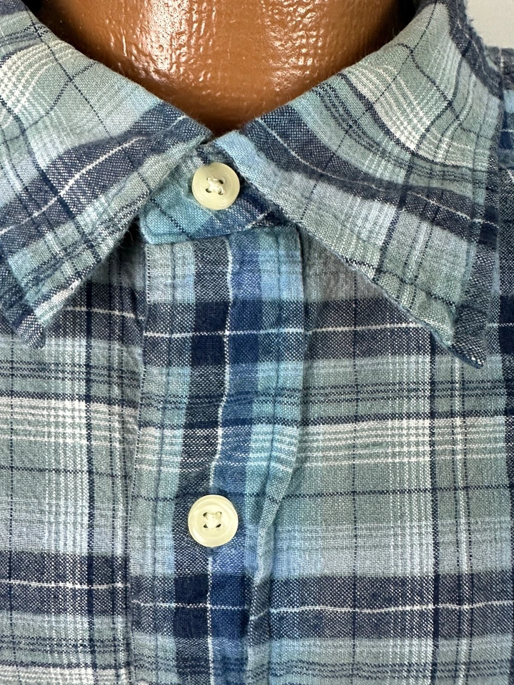 Camisa De Colección Años 90 Route 66 Hombres 3XL Apretada A Cuadros Manga Larga Con Botones Informal Algodón Foto 4 de 4