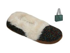 Dearfoams Confetti Espadrille Women's Slippers, Lounge Shoes with Tote NWT