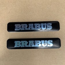 Brabus Logo Aluminium Silver Fender Door Badge Emblem 8215x 1510 Set Of 2 Pcs