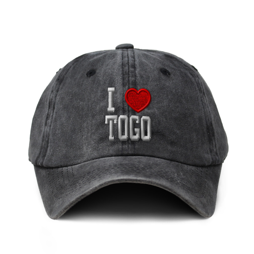 Soft Washed Baseball Cap I Love Togo I Love Cotton Dad Hats for Men & Women