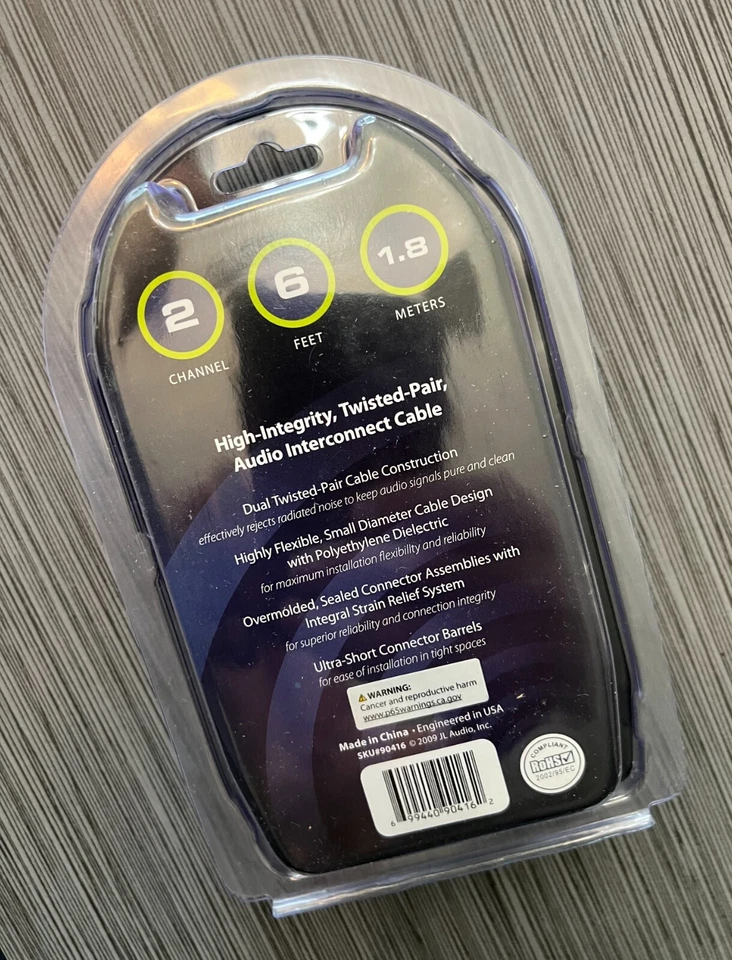 JL AUDIO XD-CLRAIC2-6 2-Channel 6ft Amp Audio Interconnect Cable RCA NEW - Image 4 of 4