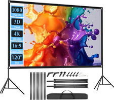 120" Outdoor 16:9 4K HD Foldable Projector Screen with Portable Carry Bag