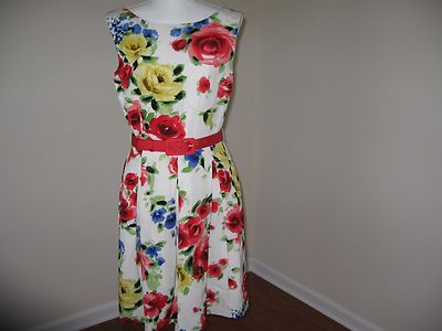 Tahari ASL Floral Printed Fit and Flare Dress for woman Size 8 NWT $148 |  eBay
