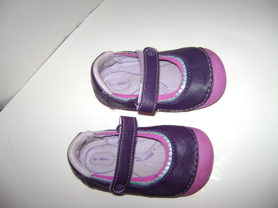 ZAPATOS STRIDE RITE SAVANAH NIÑAS PEQUEÑAS MARY JANE talla 5,5 M CUERO ROSA MORADO Foto 2 de 4