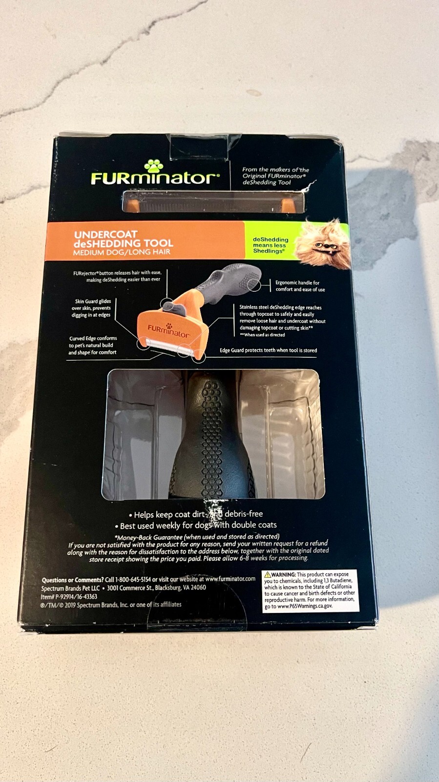 FURminator Medium Dog (25-50 lb) Long Hair Undercoat DeShedding Tool