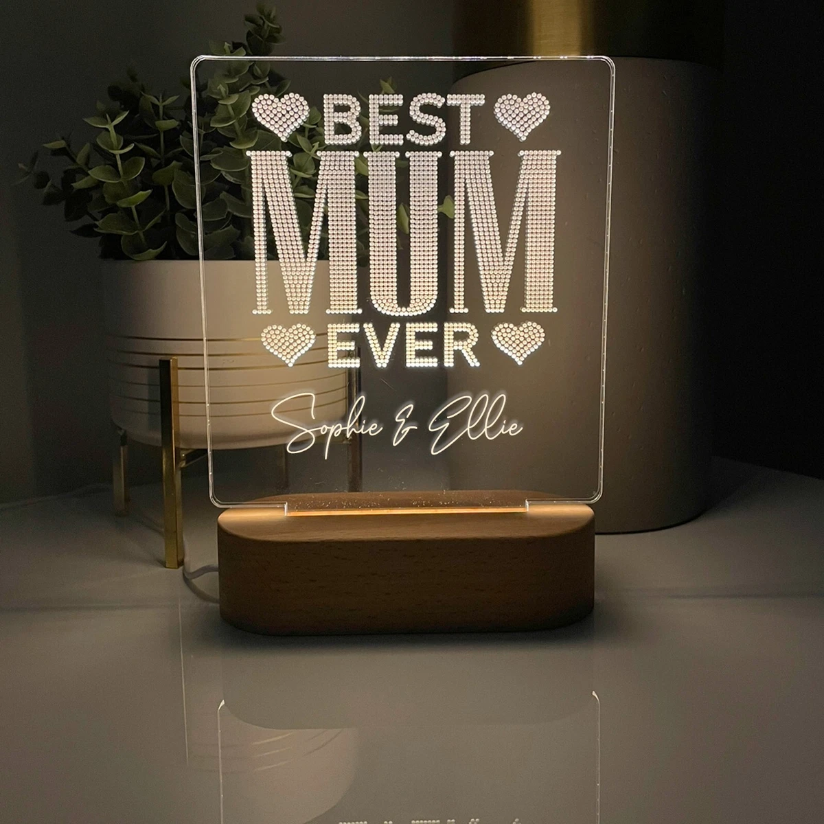 Personalised Gift For Mum Birthday Gift For Mum Custom Night Light LED Lamp