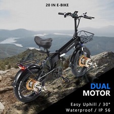 Mountain bike elettrica 20 pollici doppio motore fatbike 48V 18AH 45KMH pieghevole cargo e-bike