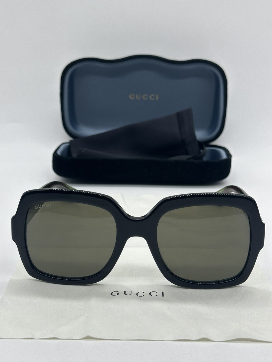 GUCCI スクエアフレムサンクラス GG0036SN 002 GUCCI GG0036SN 002 Black Square Rectangle Women's Sunglasses