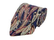 Erreuno Milano Mens Necktie 100 Italian Silk Multi-Color Abstract Paisle Design