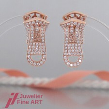 Ohrringe - Clipstecker 'Reißverschluss-Optik' 200 Brillanten 2,39ct - 18K/750 RG