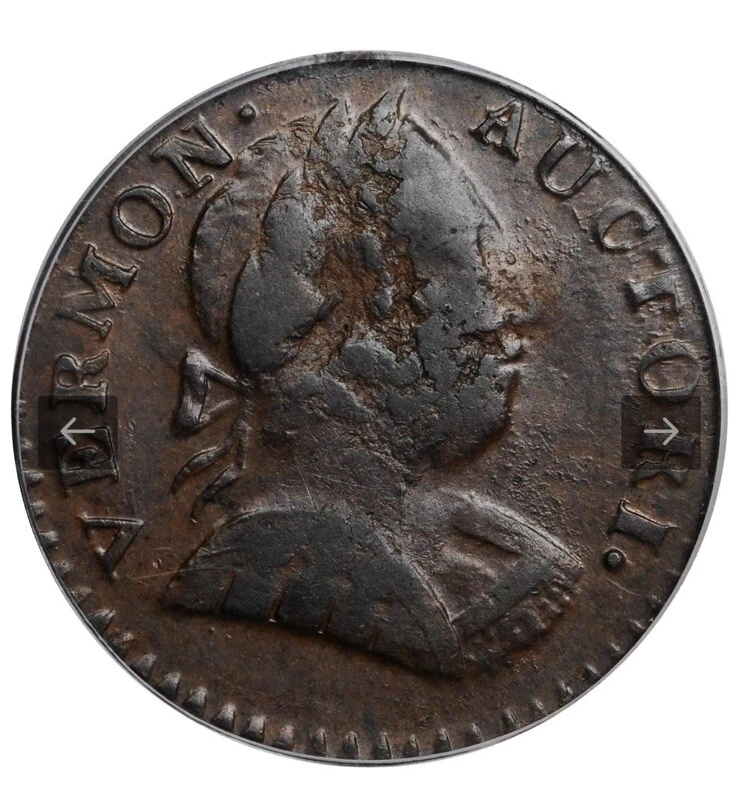 1788 RR-22 Vermont PCGS Ex Ford Collection Specimen XF45 Cac Approved RARE - Image 2 of 4