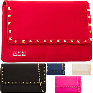 New lady's patent evening envelope clutch bag party wedding prom red navy black