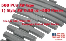 500 Pcs CLIP-ON WHEEL WEIGHT BALANCE 0.50 oz AW Style for Alloy Wheel