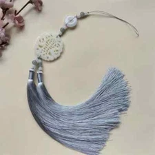 Double Tassel Jade Pendant Key Tassels Keychain Hanfu Pendant Accessories Gift