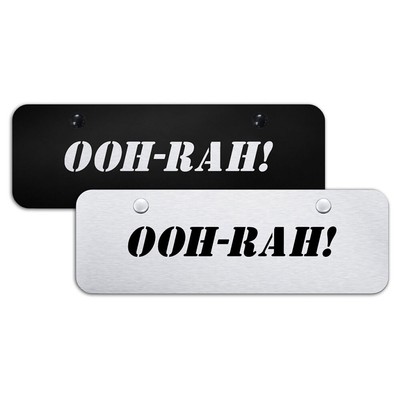 ''OOH-RAH!'' Stainless Steel Mini License Plate