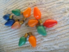 ELEVEN VINTAGE REPLACEMENT BULBS C-7 Tested/Work BRIGHT VIVID COLORS Minor Chips